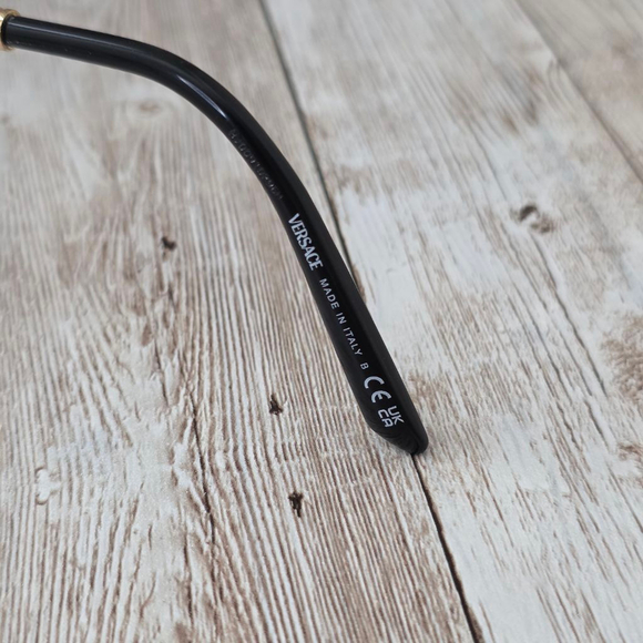 Versace Black Gold Cat Eye Eyeglasses With Prescription VE3353 size 52mm - Picture 5 of 6